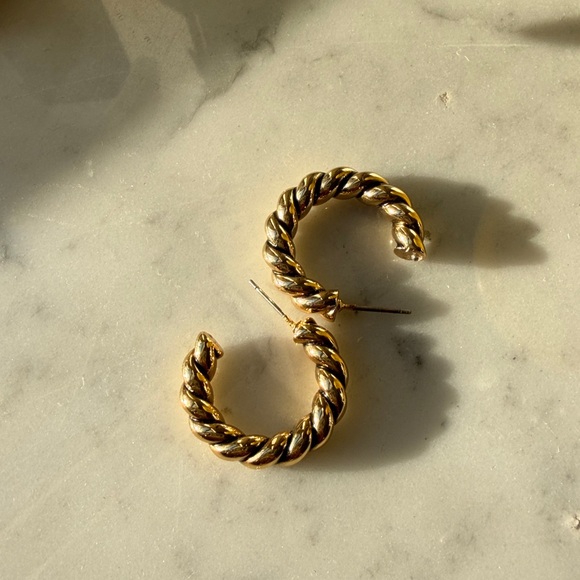 Mignonne Gavigan Gold Twisted “Mira” Hoop Earrings - Picture 1 of 3